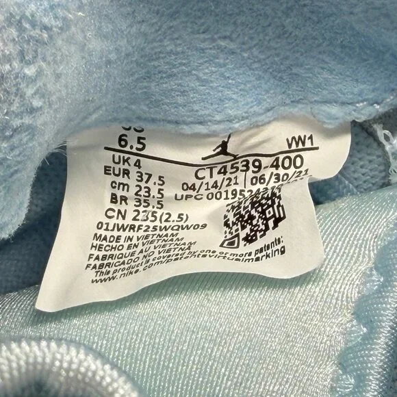 Jordan Air Mae Shoes Women's 6.5 Celestine Blue Athletic Platform Mid Sneakers - Picture 11 of 11